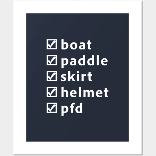 Whitewater Kayaking Boat PFD Skirt Helmet Paddle Posters and Art